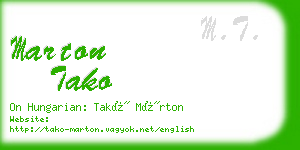 marton tako business card